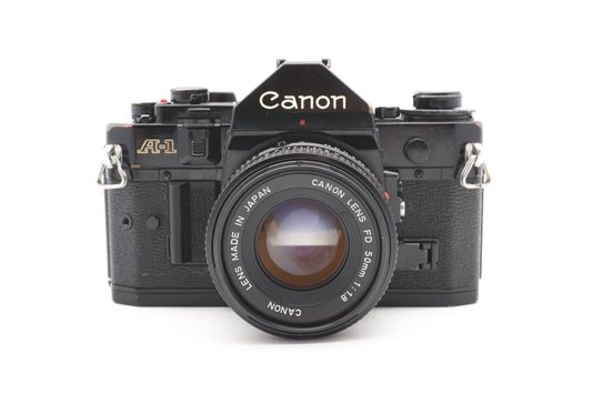 Canon A-1 Kamera + 50mm Objektiv analoge Spiegelreflexkamera SLR - Gewartet