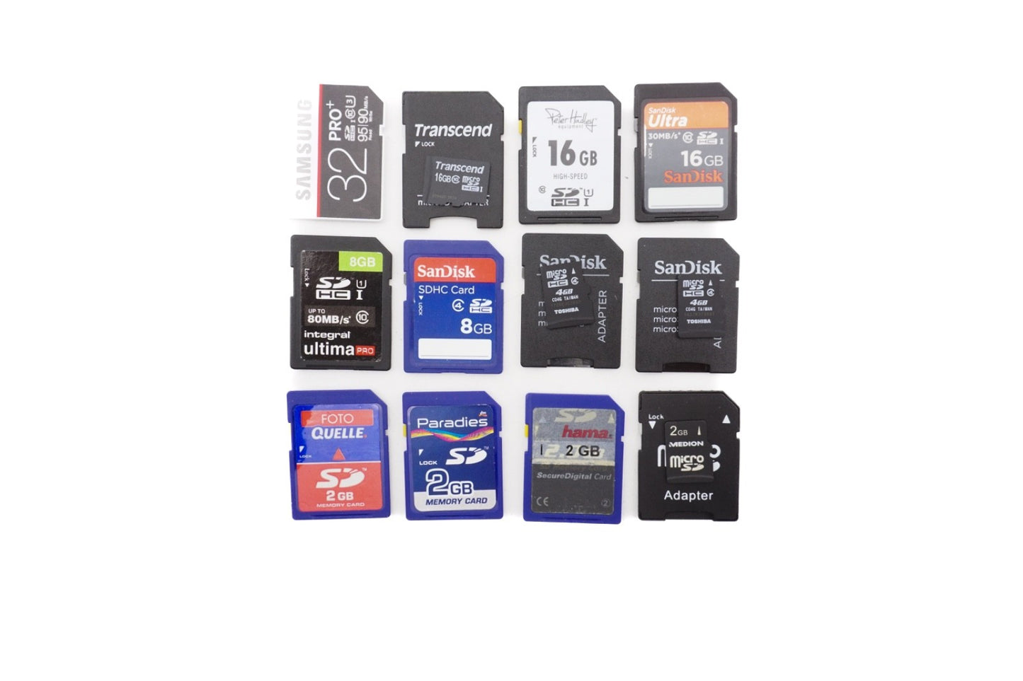 12x SD Karten SanDisk Speicherkarte Memory Card Konvolut 32GB 16GB 8GB 4GB 2GB