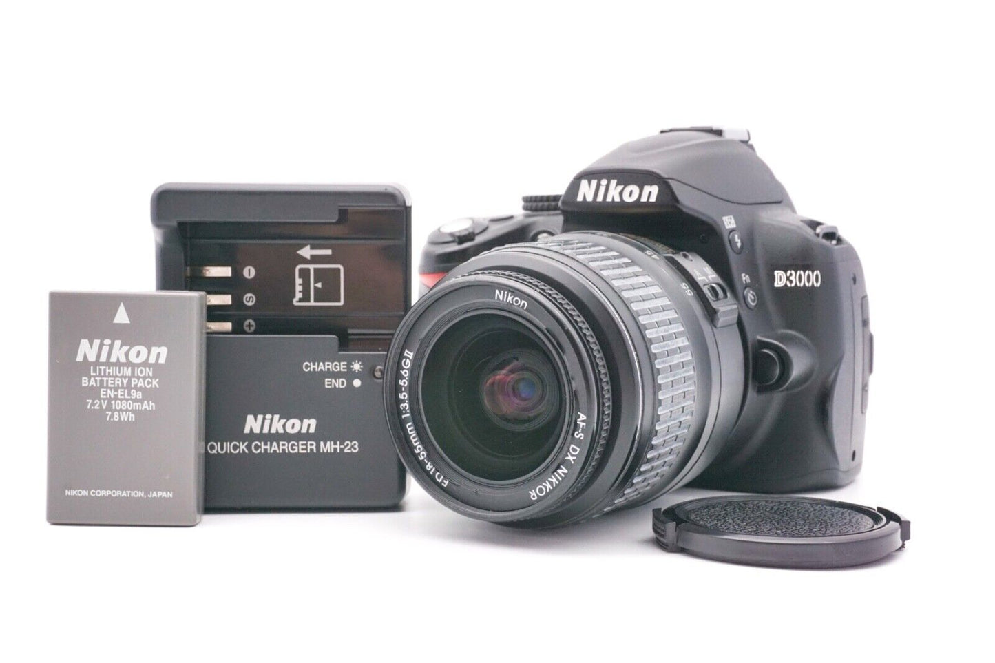 Nikon D3000 Spiegelreflexkamera DSLR AF-S DX 18-55mm G II Objektiv - Refurbished