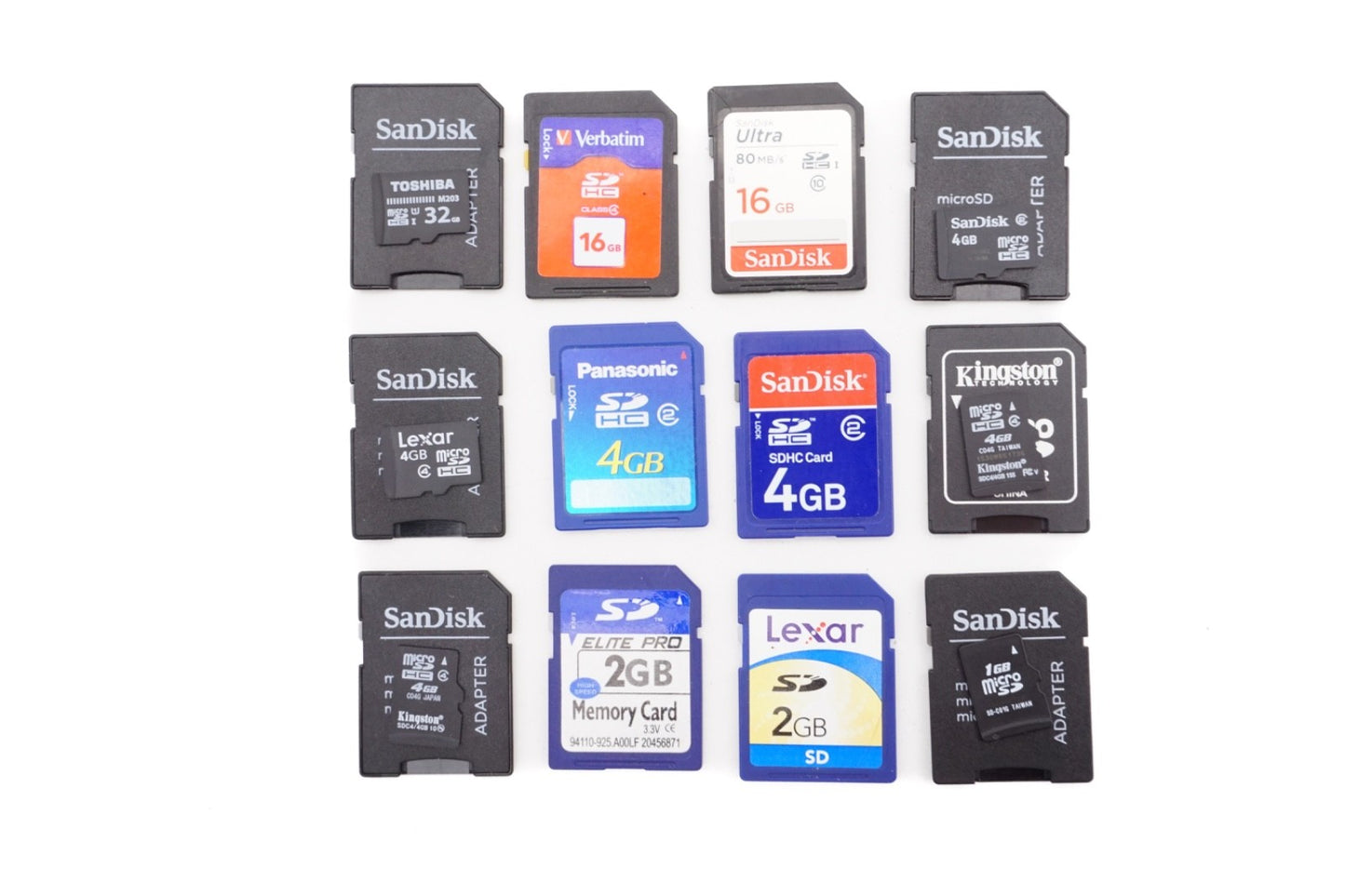 12x SD Karten SanDisk Speicherkarte Memory Card Konvolut 32GB 16GB 4GB 2GB