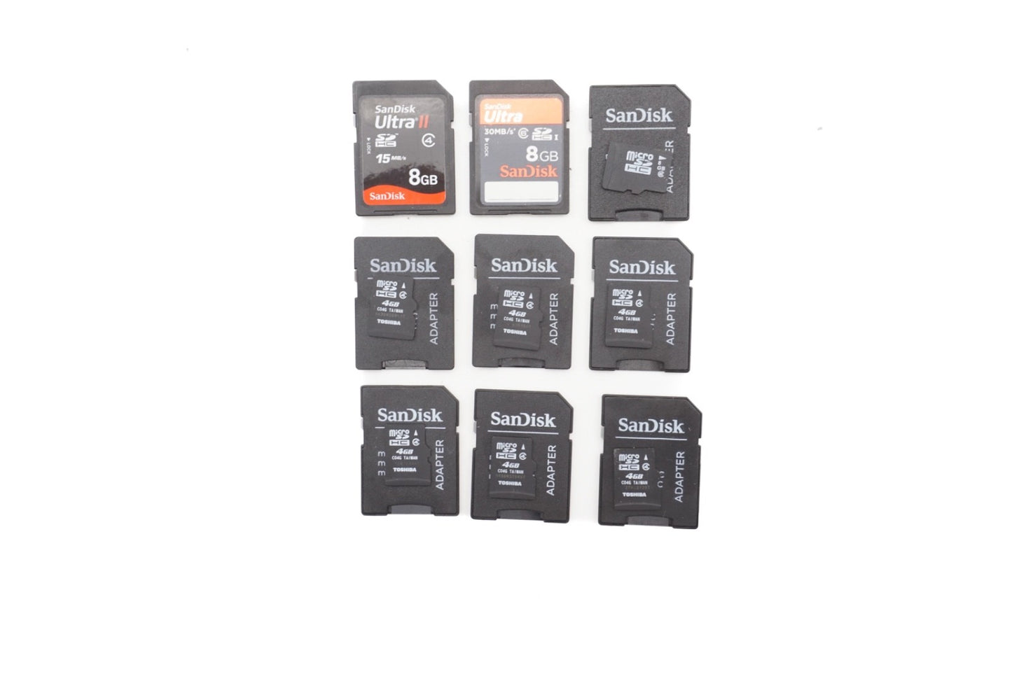 9x SD Karten SanDisk Speicherkarte Memory Card Konvolut 8GB 4GB