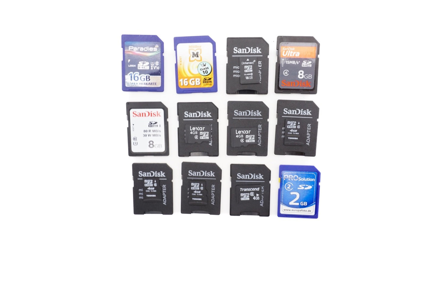 12x SD Karten SanDisk Speicherkarte Memory Card Konvolut 16GB 8GB 4GB 2GB