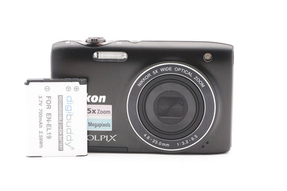 Nikon Coolpix S3100 Digitalkamera 14MP Kamera Schwarz Kompaktkamera Refurbished