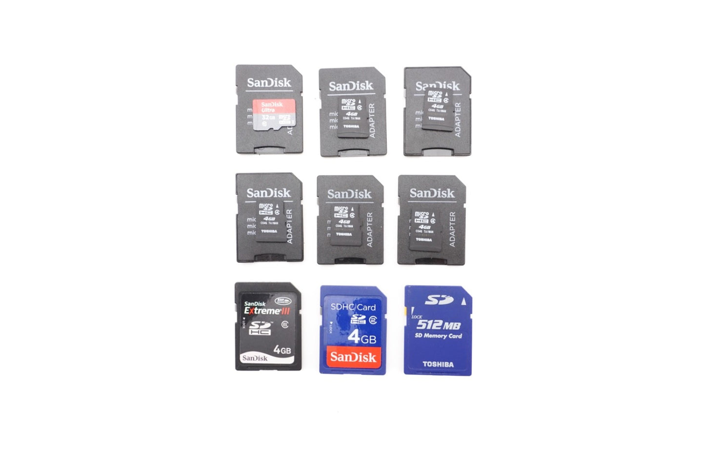 9x SD Karten SanDisk Speicherkarte Memory Card Konvolut 32GB 4GB