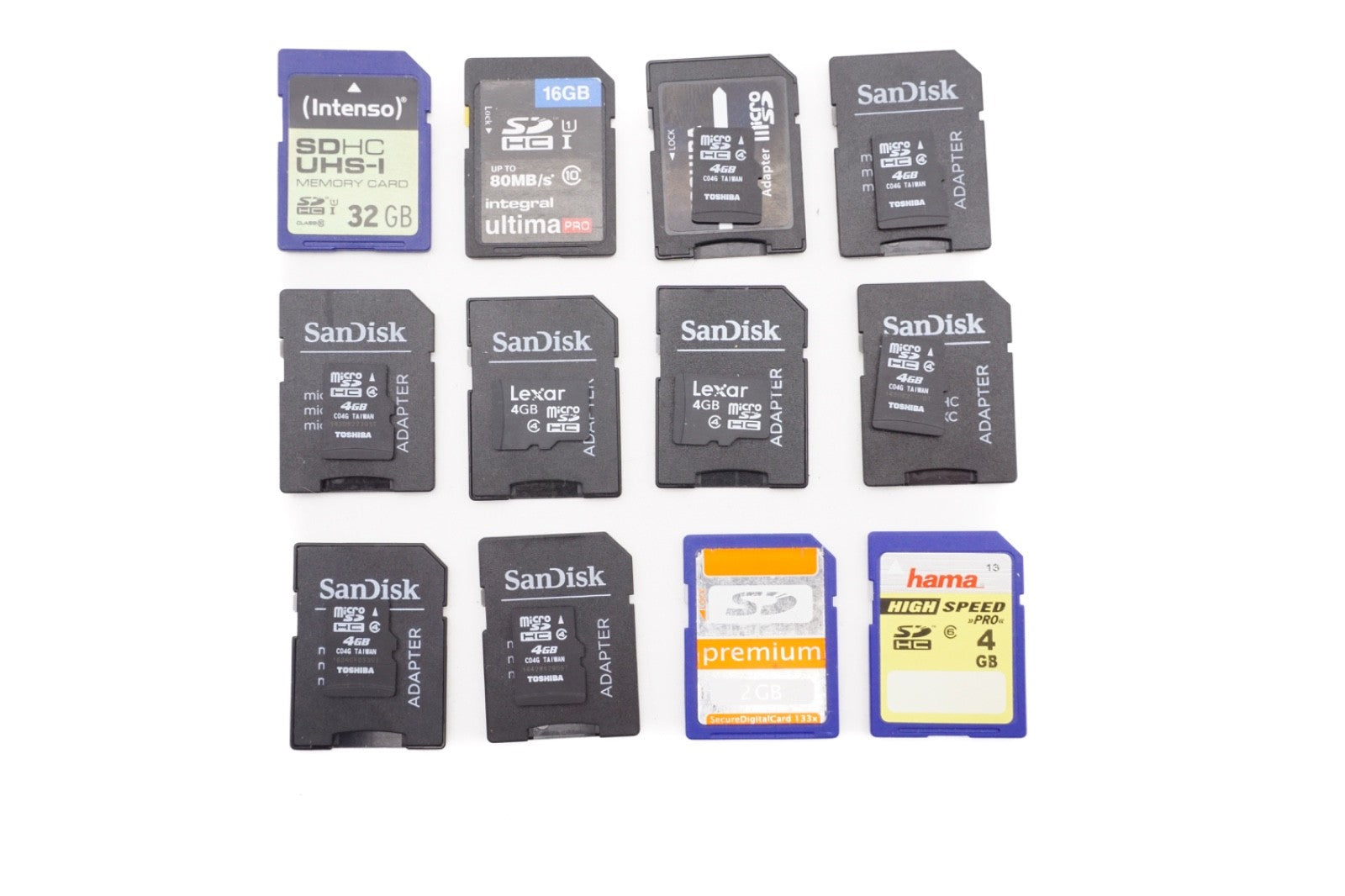 12x SD Karten SanDisk Speicherkarte Memory Card Konvolut 32GB 16GB 4GB 2GB