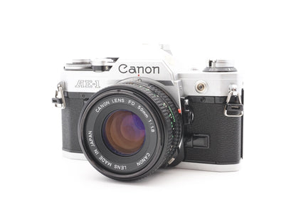 Canon AE-1 Kamera + 50mm Objektiv analoge Spiegelreflexkamera SLR - Gewartet